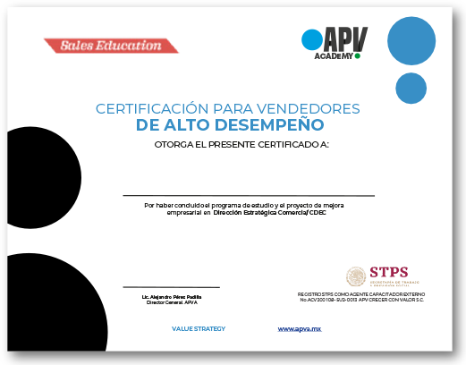 Cerificado para vendedores de alto impacto Cerificado para vendedores de alto impacto